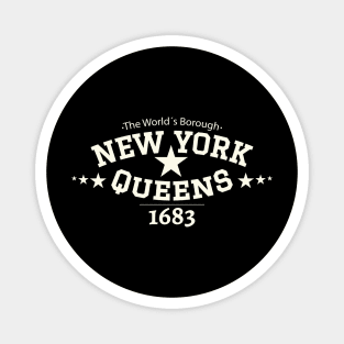 New York Queens - Queens Schriftzug - Queens college style Logo Magnet